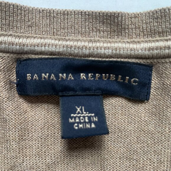 Share Banana Republic VNeck Striped Sweater Mens Size XL Silk Cotton Cashmere Ne - Picture 6 of 10